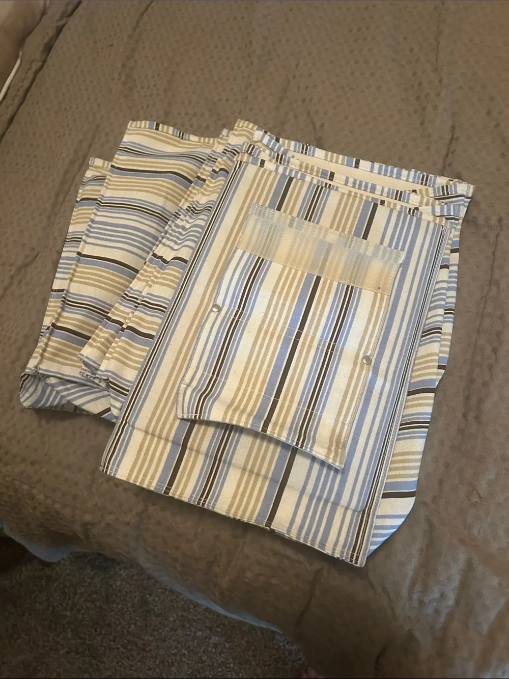 Hanging Closet Organizer in Blue & Cream Stripes - Space-Saving Storage